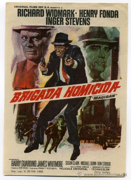 Cine: BRIGADA HOMICIDA, con Richard Widmark. - Foto 1