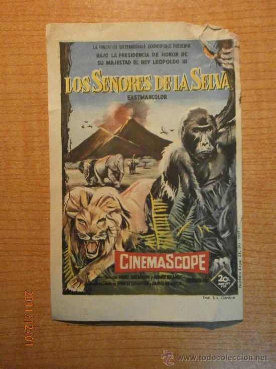 Cine: FOLLETO DE CINE LOS SE&Ntilde;ORES DE LA SELVA PUBLICIDAD CINE NUEVO