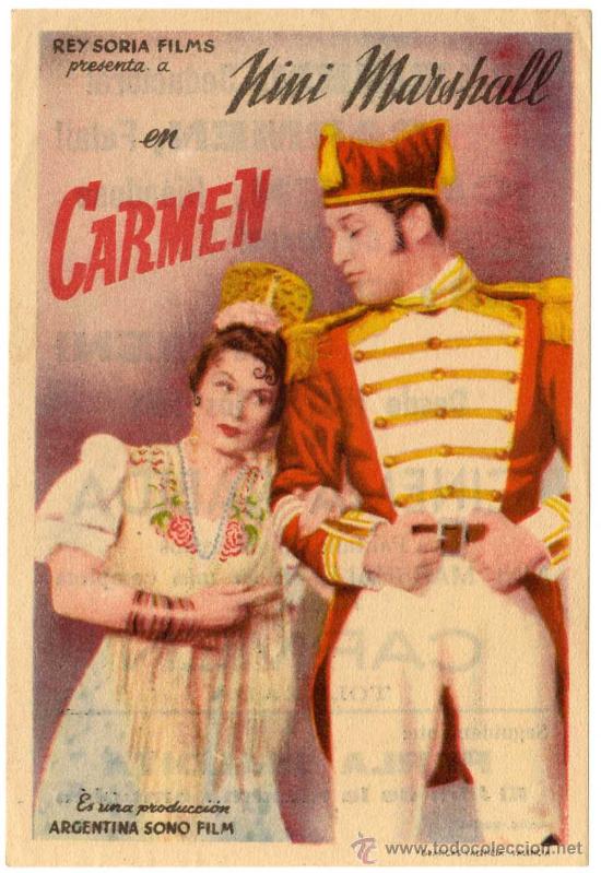 Cine: PROGRAMA CINE - CARMEN - NINI MARSHALL - CINE RABIDA (HUELVA) - Foto 1