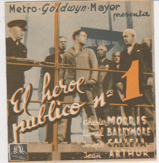 Cine: El H&eacute;roe Publico n&ordm;  1. Tr&iacute;ptico de MGM - Foto 1