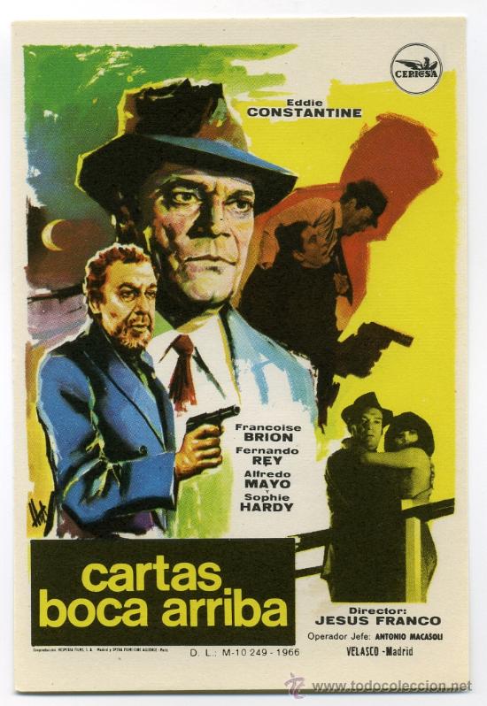 Cine: CARTAS BOCA ARRIBA, con Eddie Constantine. - Foto 1