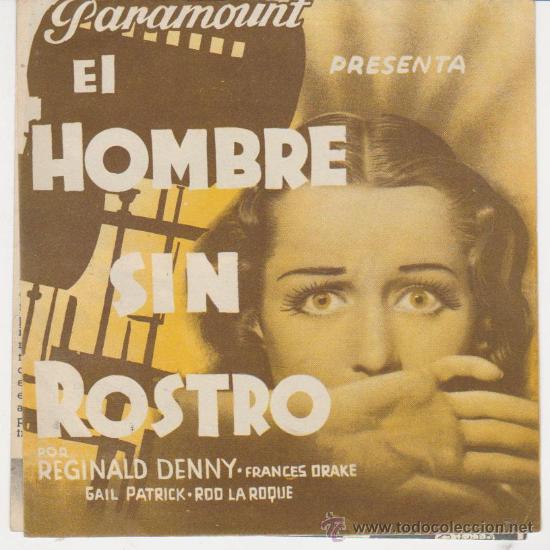 Cine: El Hombre sin rostro. Doble de Paramount. - Foto 1
