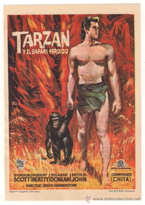 Cine: TARZAN Y EL SAFARI PERDIDO PROGRAMA SENCILLO CIRE GORDON SCOTT - Foto 1