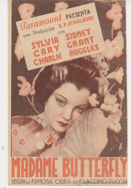 Cine: Madame Butterfly. Doble de Paramount. Sylvia Sidney y Gary Grant. - Foto 1
