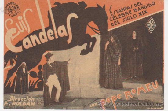Cine: Luis Candelas. Programa tarjeta de H&eacute;rcules Films. - Foto 1