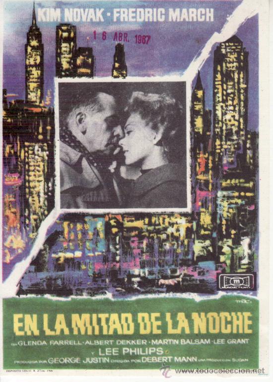 Cine: EN LA MITAD DE LA NOCHE. KIM NOVAK. CON PROPAGANDA - Foto 1
