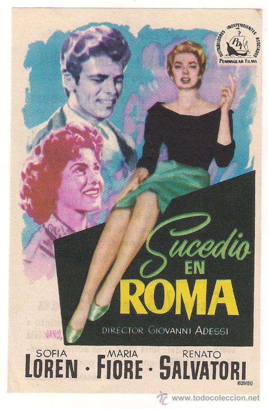 Cine: SUCEDIO EN ROMA PROGRAMA SENCILLO PENINSULAR SOFIA LOREN - Foto 1