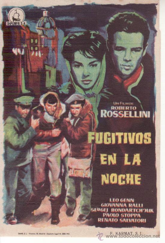 Cine: FUGITIVOS EN LA NOCHE- PROGRAMA DE CINE.CON PROPGANDA. - Foto 1