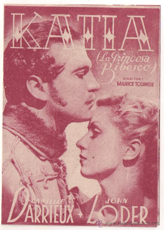 Cine: KATIA PROGRAMA DOBLE FILMOFONO ROJO JOHN LODER DANIELLE DARRIEUX - Foto 1