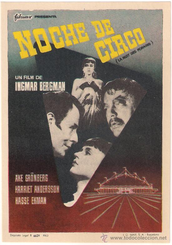 Cine: NOCHE DE CIRCO PROGRAMA SENCILLO FILMAX INGMAR BERGMAN - Foto 1