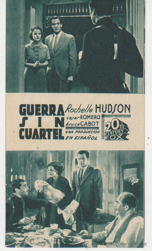 Cine: Guerra sin cuartel. Programa tarjeta de 20Th Century Fox.  &iexcl;IMOECABLE! - Foto 1