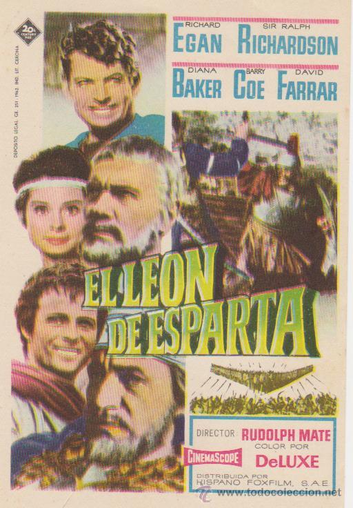  Flyers Publicitaires de films Anciens: El Le&oacute;n de Esparta. Sencillo de 20Th Century Fox.