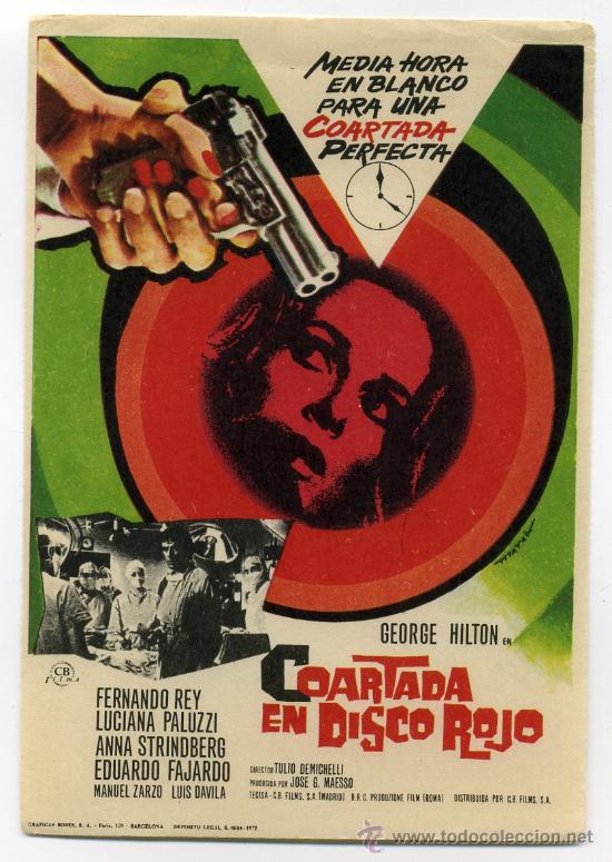 Cine: COARTADA EN DISCO ROJO, con Fernando Rey. - Foto 1