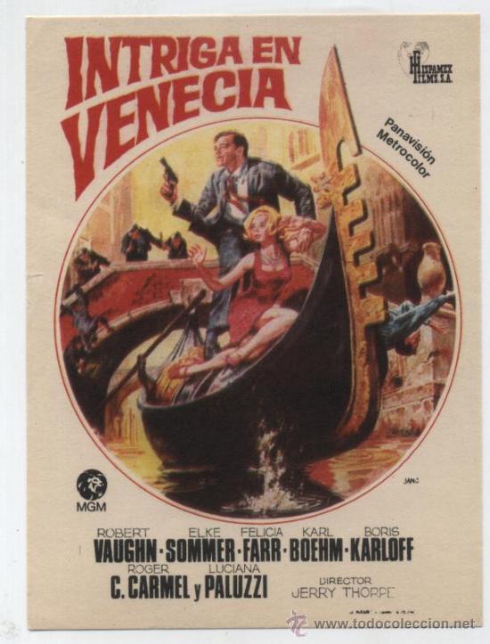 Cine: Intriga en Venecia. Sencillo de Hispamex Films.  &iexcl;IMPECABLE! - Foto 1