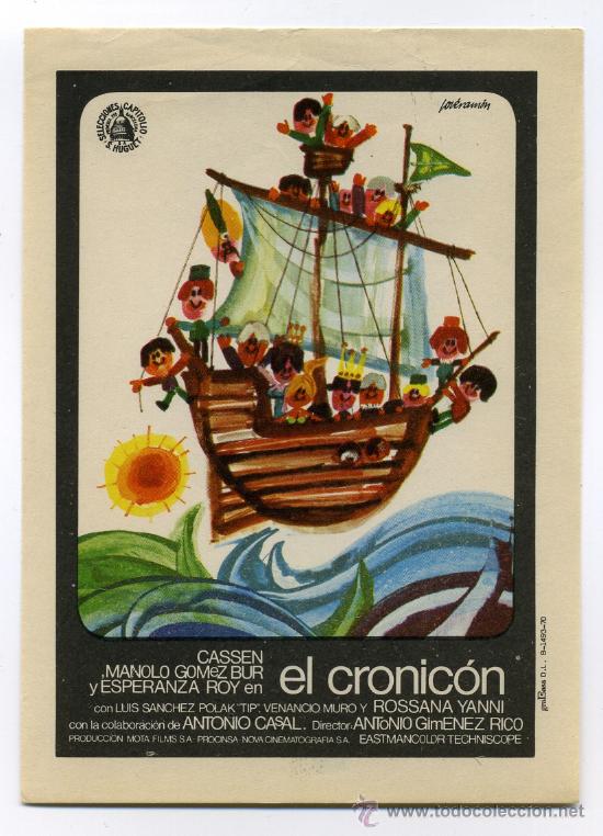 Folhetos de m&atilde;o de filmes antigos de cinema: EL CRONICON, con Cassen.
