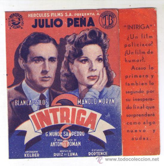 Cine: PROGRAMA DOBLE - INTRIGA - JULIO PE&Ntilde;A -A&Ntilde;O 1942 - SIN PUBLICIDAD - Foto 1