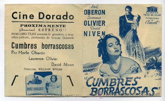 Cine: CUMBRES BORRASCOSAS, con Laurence Olivier.
