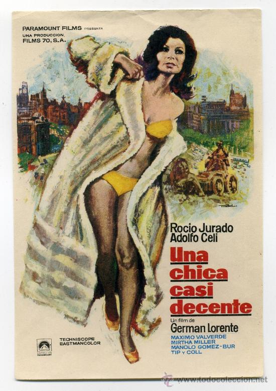 Cine: UNA CHICA CASI DECENTE, con Rocio Jurado.