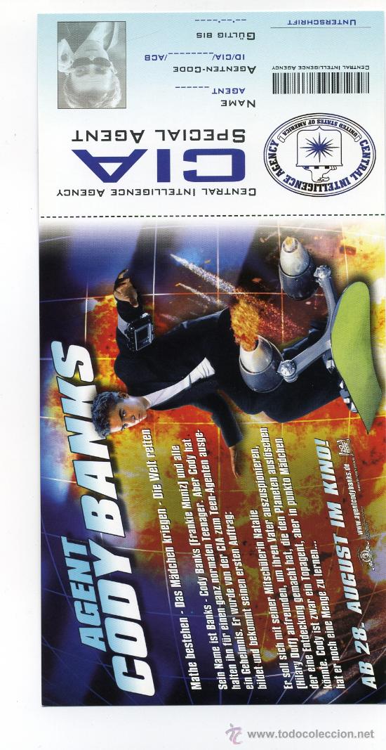Cine: AGENT CODY BANKS. 10 X 21 cms. - Foto 1