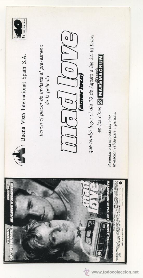  Flyers Publicitaires de films Anciens: AMOR LOCO, con Drew Barrymore.