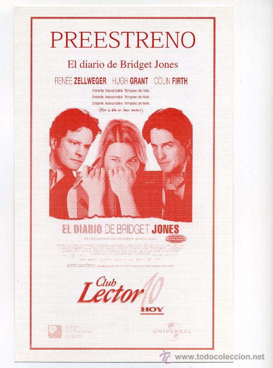 Cine: EL DIARIO DE BRIDGET JONES, con Ren&eacute;e Zellweger. 15X20 cms.