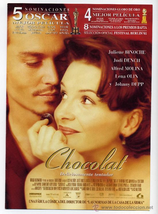 Cine: CHOCOLAT, con Juliette Binoche. 15 X 20 cms - Foto 1