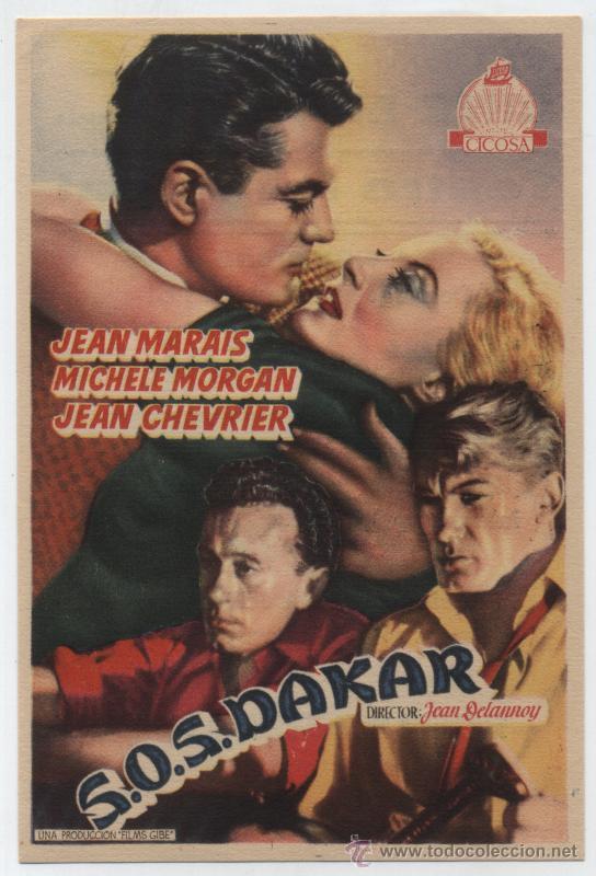 Cine: S.O.S. Dakar. Sencillo de Cicosa. Cine Mari y Teatro Principal - Le&oacute;n  1951.  &iexcl;IMPECABLE!