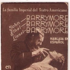 Cine: RASPUTIN Y LA ZARINA PROGRAMA TARJETA MGM JOHN ETHEL LIONEL BARRYMORE