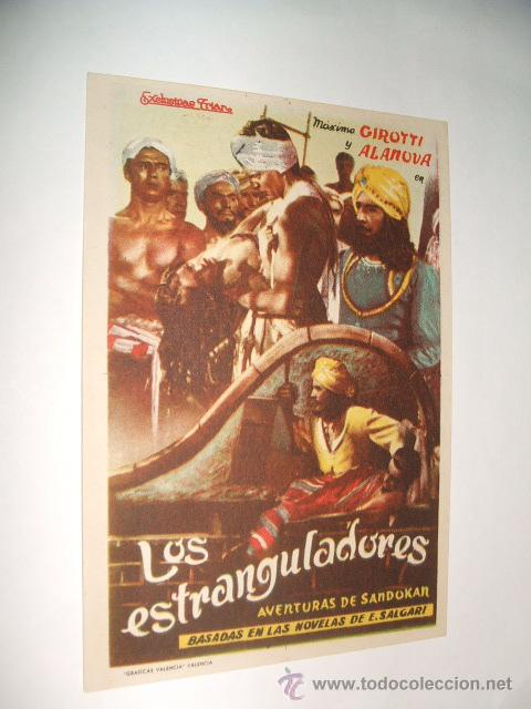 Cine: LOS ESTRANGULADORES AVENTURAS DE SANDOKAN PROGRAMA DE MANO - Foto 1