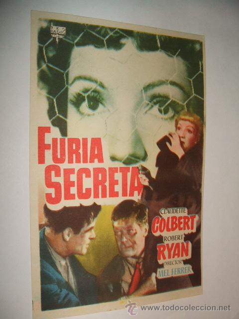 Cine: FURIA SECRETA PROGRAMA DE MANO - Foto 1