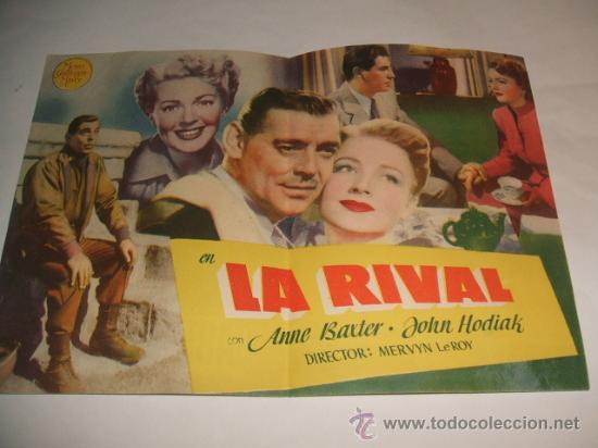 Cine: LA RIVAL PROGRAMA DE MANO DOBLE CLARK GABLE LANA TURNER - Foto 2