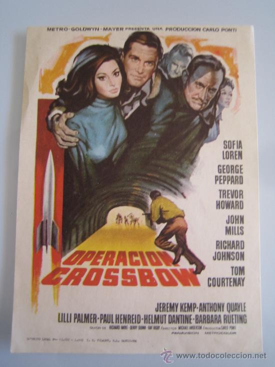 Cine: operacion crossbow sofia loren lilli palmer - metro - folleto de mano original estreno