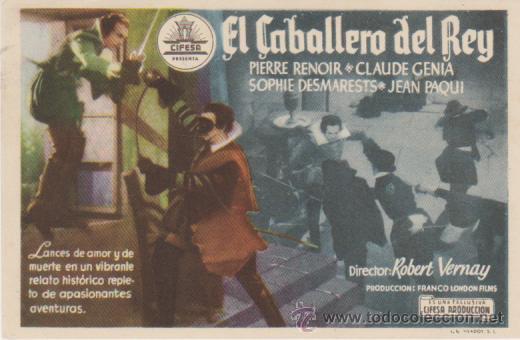 Cine: El Caballero del Rey. Sencillo de Cifesa.  &iexcl;IMPECABLE! - Foto 1