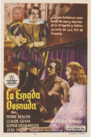 Cine: La Espada Desnuda. Sencillo de Cifesa.   &iexcl;IMPECABLE! - Foto 1