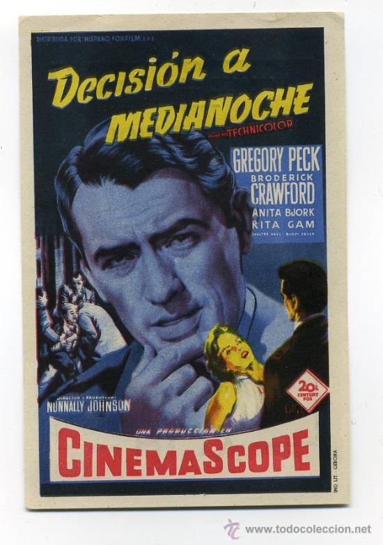 Cine: DECISION A MEDIANOCHE, con Gregory Peck.