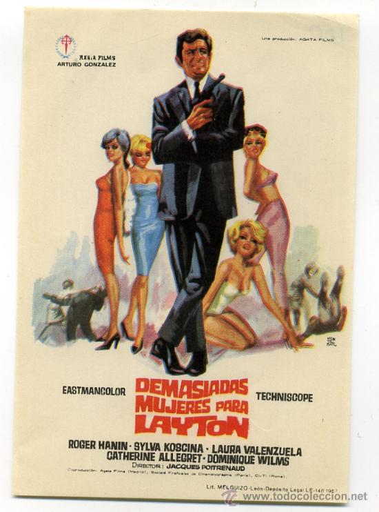  Flyers Publicitaires de films Anciens: DEMASIADAS MUJERES PARA LAYTON, con Laura Valenzuela.