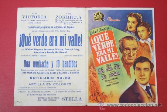 Cine: Antiguo Programa de Cine Doble: &iexcl;Qu&eacute; Verde era mi valle!, Con publicidad - Foto 1