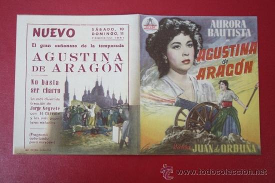 Cine: Antiguo Programa de Cine Doble: Augustina de Arag&oacute;n, Con publicidad - Foto 1