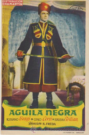 Cine: Aguila Negra. Sencillo de Chamart&iacute;n.  Cine Echegaray - M&aacute;laga.