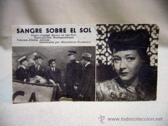 Cine: PROGRAMA DE CINE, FOLLETO DE MANO, TARJETA, SANGRE SOBRE EL SOL - Foto 1