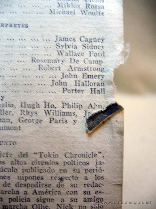 Cine: PROGRAMA DE CINE, FOLLETO DE MANO, TARJETA, SANGRE SOBRE EL SOL - Foto 3