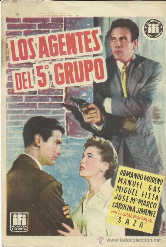 Cine: FOLLETO DE MANO. LOS AGENTES DEL 5&ordm; GRUPO. - Foto 1