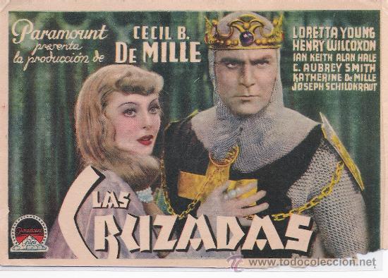 Cine: LAS CRUZADAS PROGRAMA TARJETA PARAMOUNT LORETTA YOUNG - Foto 1