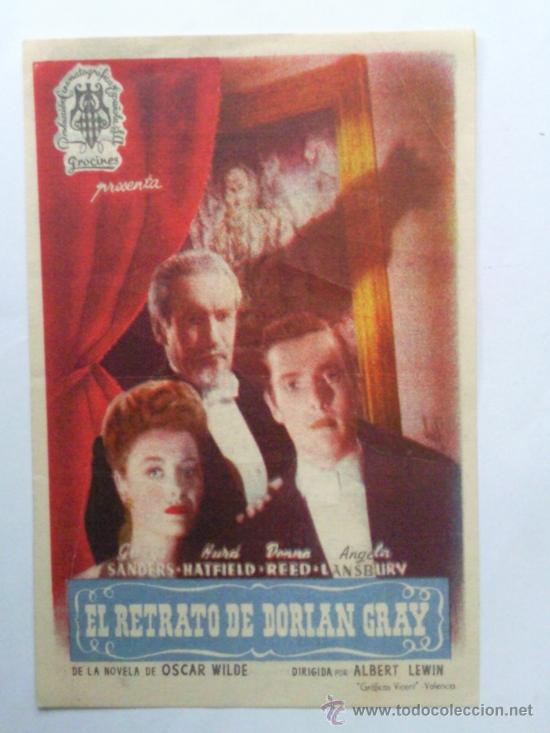 Cine: FOLLETO DE MANO, EL RETRATO DE DORIAN GRAY , PUBLICIDAD GRAN TEATRO