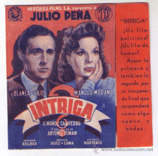 Cine: PROGRAMA DOBLE - INTRIGA - JULIO PE&Ntilde;A - 1942 - SIN PUBLICIDAD - Foto 1