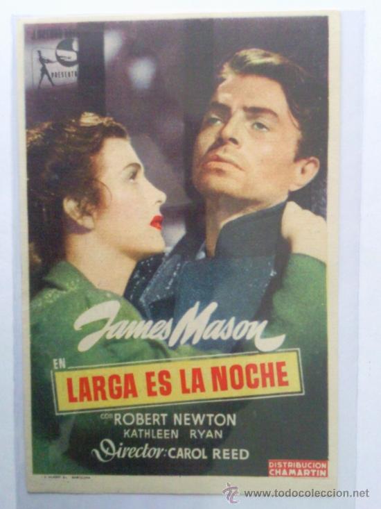  Flyers Publicitaires de films Anciens: FOLLETO DE MANO, LARGA ES LA NOCHE , JAMES MASON