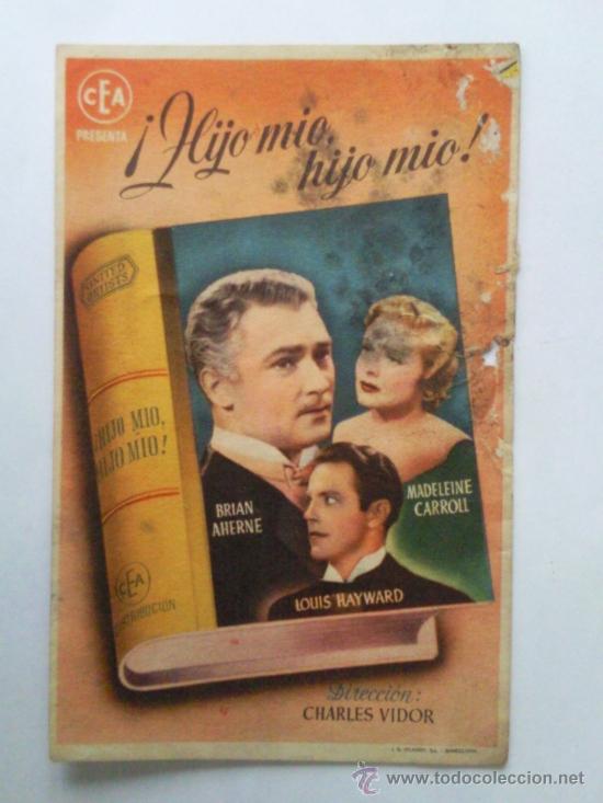 Cine: FOLLETO DE MANO, HIJO MIO , HIJO MIO , BRIAN AHERNE , MADELEINE CARROLL