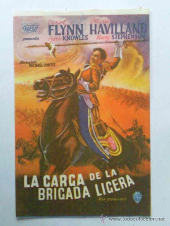 Cine: FOLLETO DE MANO, LA CARGA DE LA BRIGADA LIGERA , ERROL FLYNN