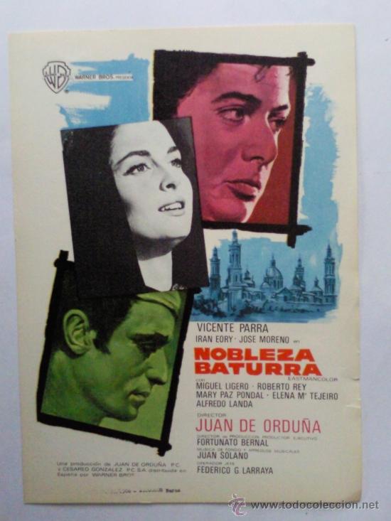 Cine: FOLLETO DE MANO, NOBLEZA BATURRA , VICENTE PARRA