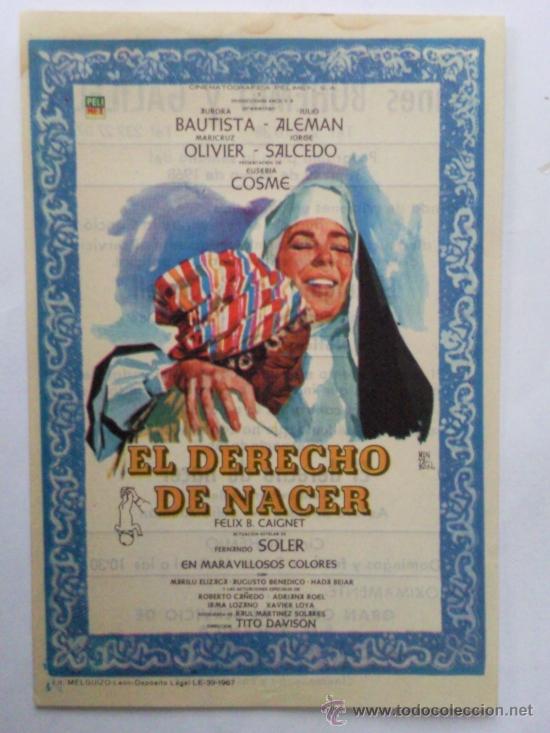 Cine: FOLLETO DE MANO, EL DERECHO DE NACER , AURORA BAUTISTA